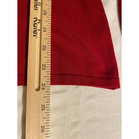 Judith Hart Collection Red Beaded Long Sleeve Top XL Viscose Silk Blend Sweater - Picture 7 of 9